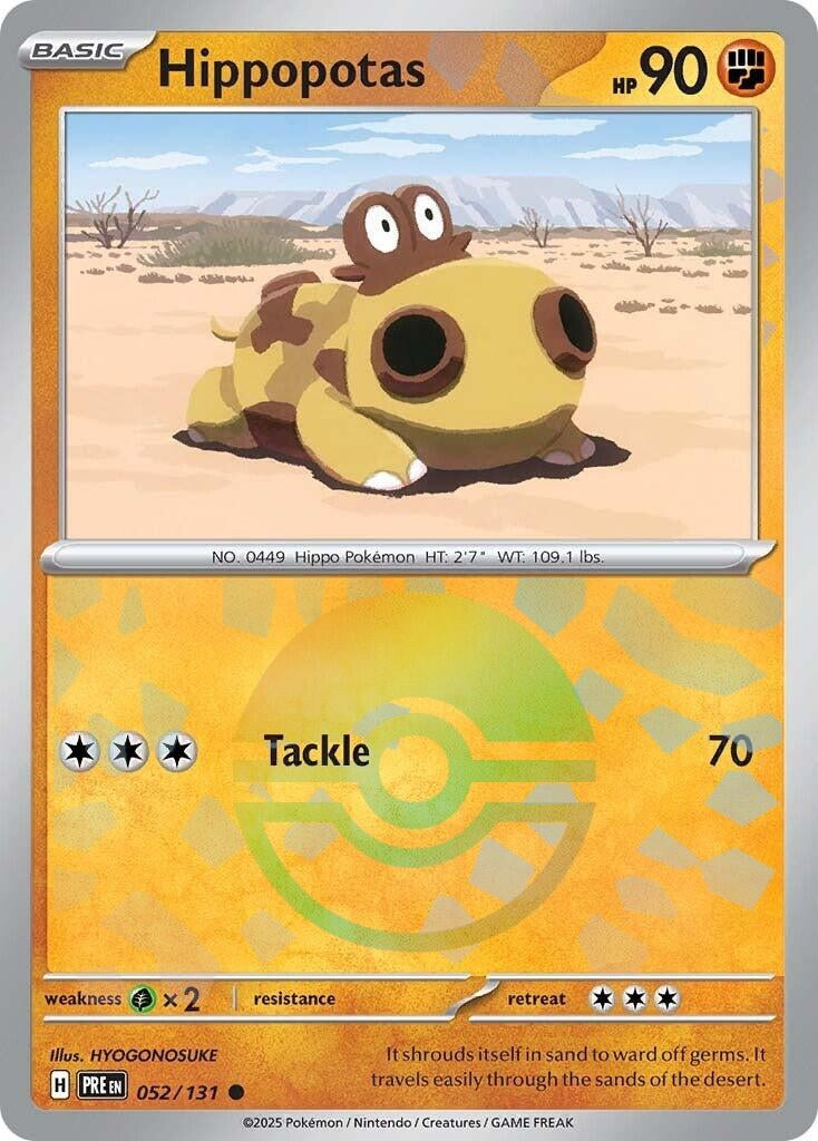Image for Hippopotas (Poke Ball Pattern) (052/131) [SV: Prismatic Evolutions] - Pokemon