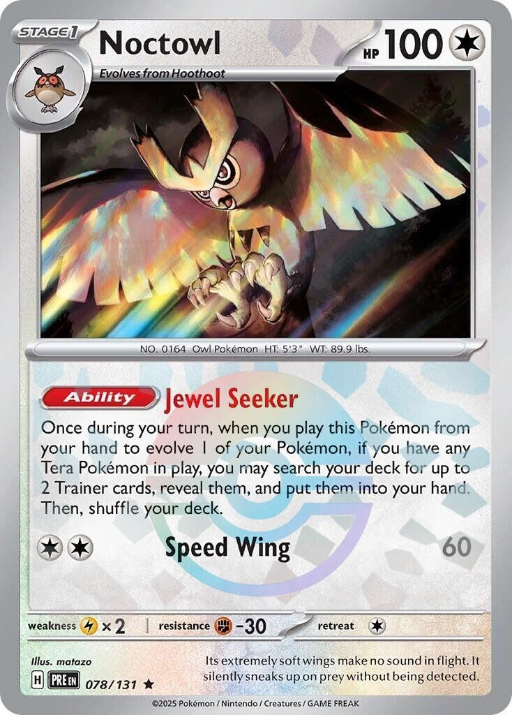 Image for Noctowl (Poke Ball Pattern) (078/131) [SV: Prismatic Evolutions] - Pokemon