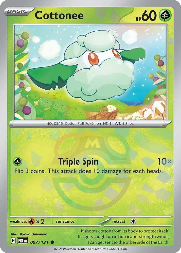 Image for Cottonee (Master Ball Pattern) (007/131) [SV: Prismatic Evolutions] - Pokemon