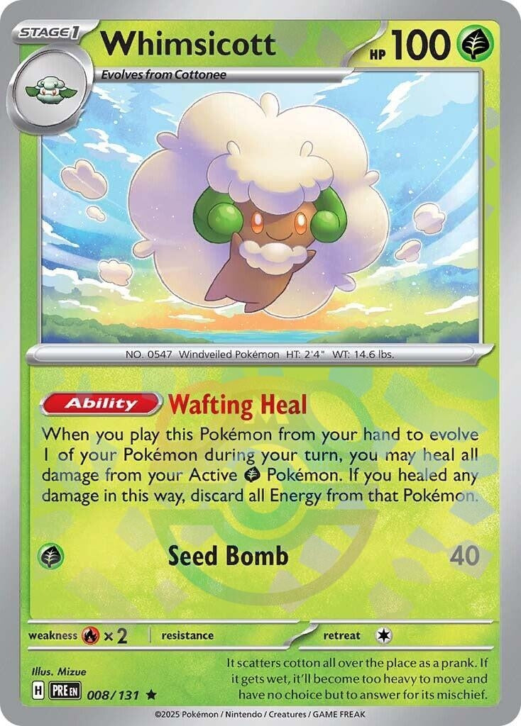 Image for Whimsicott (Master Ball Pattern) (008/131) [SV: Prismatic Evolutions] - Pokemon