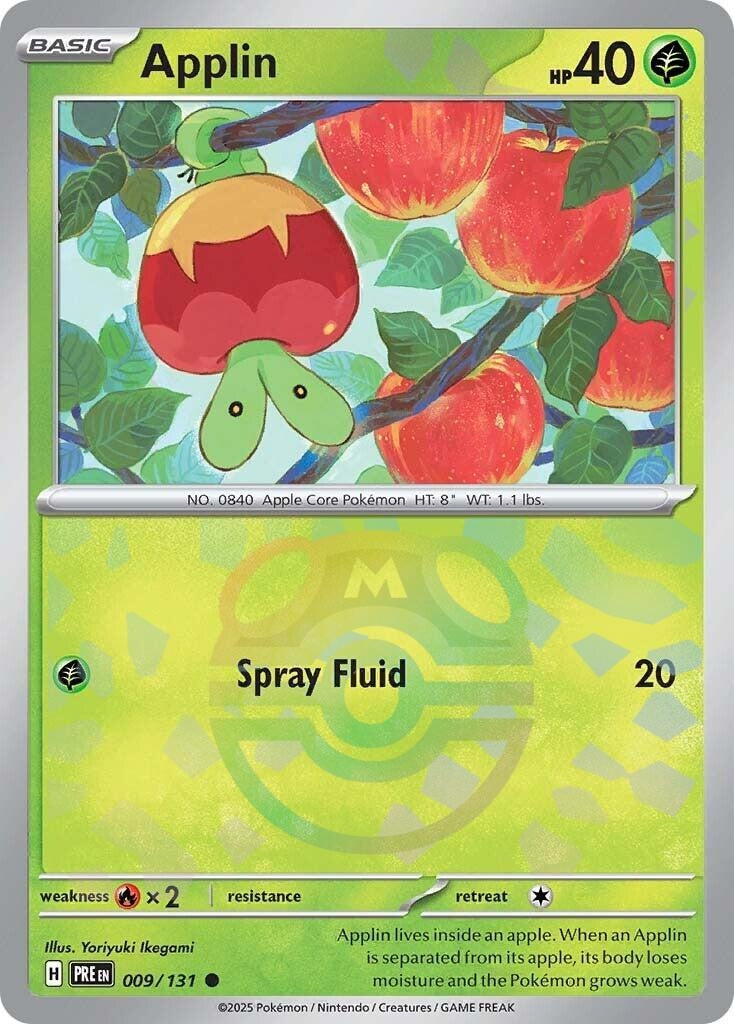 Image for Applin (Master Ball Pattern) (009/131) [SV: Prismatic Evolutions] - Pokemon