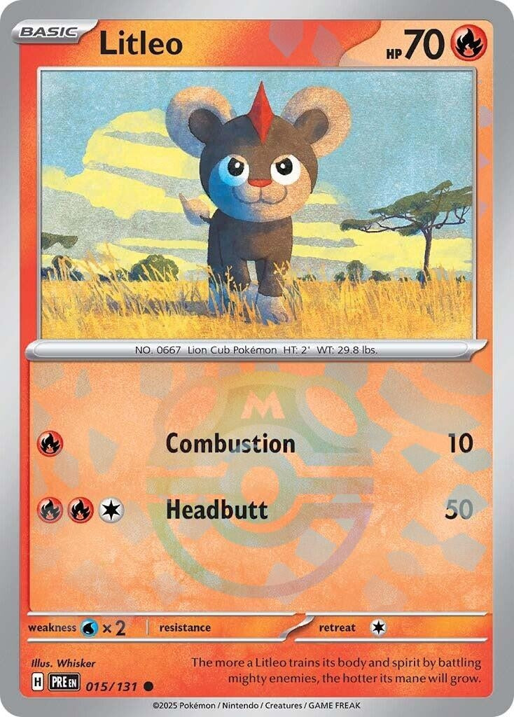 Image for Litleo (Master Ball Pattern) (015/131) [SV: Prismatic Evolutions] - Pokemon