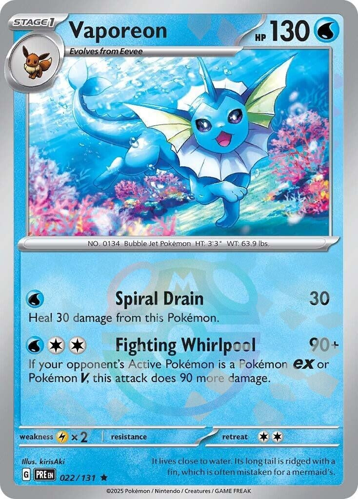 Image for Vaporeon (Master Ball Pattern) (022/131) [SV: Prismatic Evolutions] - Pokemon