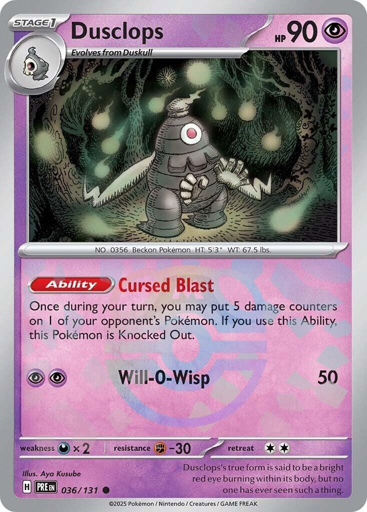 Image for Dusclops (Master Ball Pattern) (036/131) [SV: Prismatic Evolutions] - Pokemon