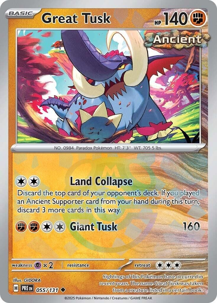 Image for Great Tusk (Master Ball Pattern) (055/131) [SV: Prismatic Evolutions] - Pokemon