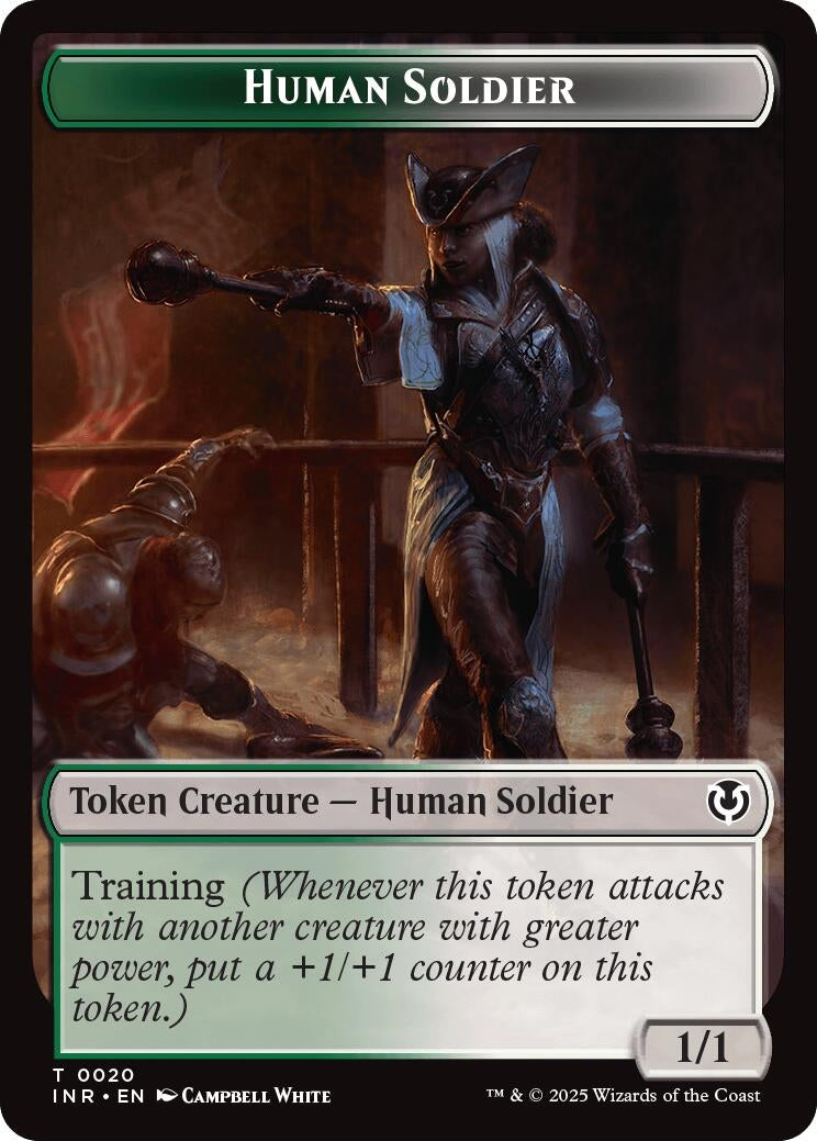 Image for Human Soldier (0020) // Emblem - Tamiyo, Field Researcher Double-Sided Token (20 // 26) [Innistrad Remastered] - Magic: The Gathering