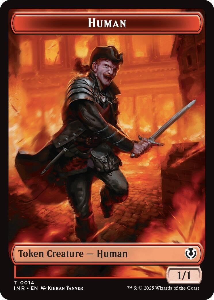 Image for Human (0014) // Emblem - Chandra, Dressed to Kill Double-Sided Token (14 // 24) [Innistrad Remastered] - Magic: The Gathering