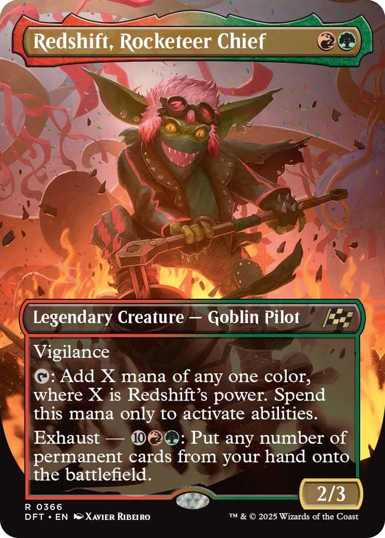 Image for Redshift, Rocketeer Chief (Borderless) (366) [Aetherdrift] - Magic: The Gathering