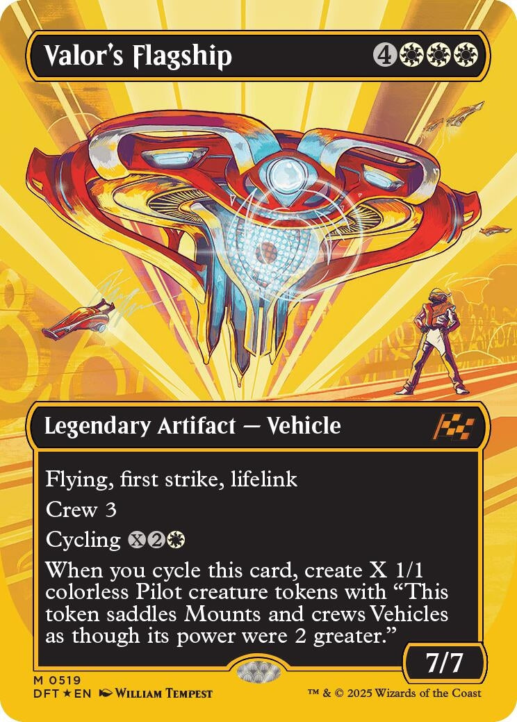 Image for Valor's Flagship (Borderless) (First-Place Foil) (519) [Aetherdrift] - Magic: The Gathering