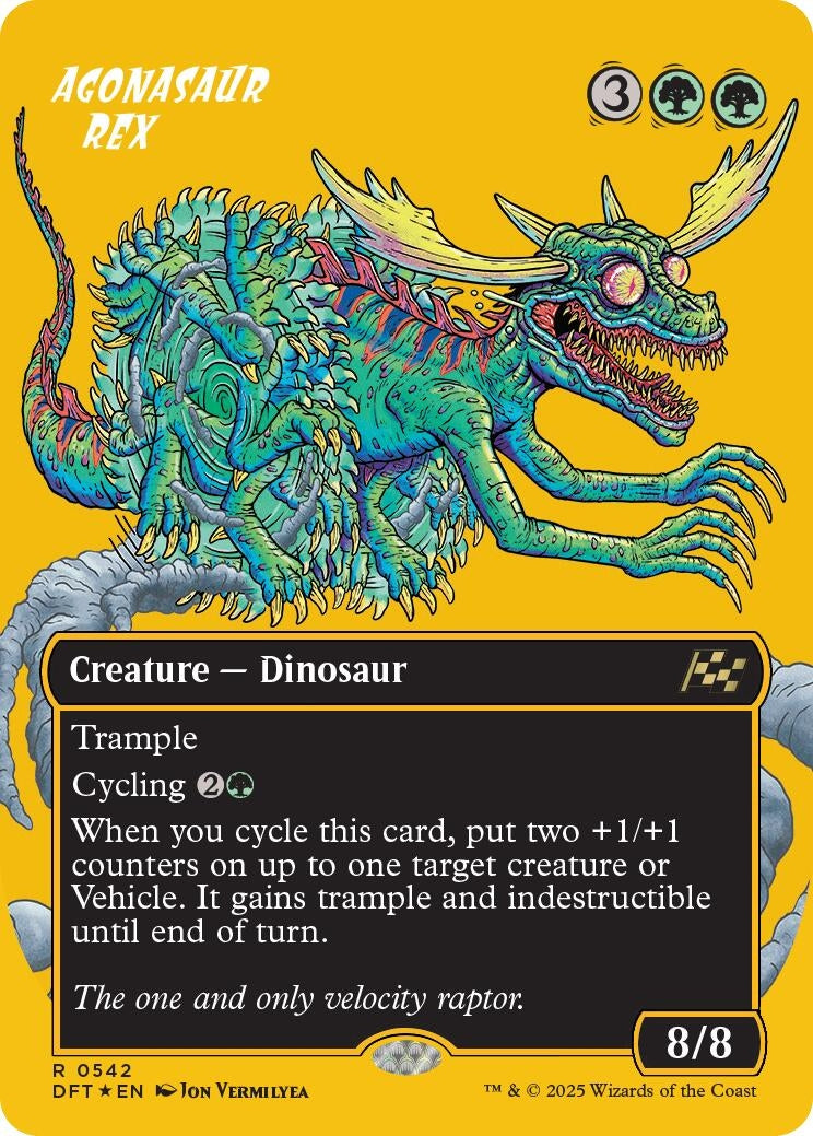 Image for Agonasaur Rex (Borderless) (First-Place Foil) (542) [Aetherdrift] - Magic: The Gathering
