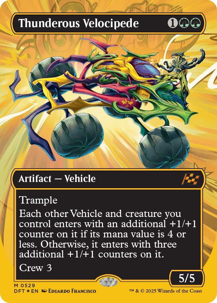 Image for Thunderous Velocipede (Borderless) (First-Place Foil) (529) [Aetherdrift] - Magic: The Gathering