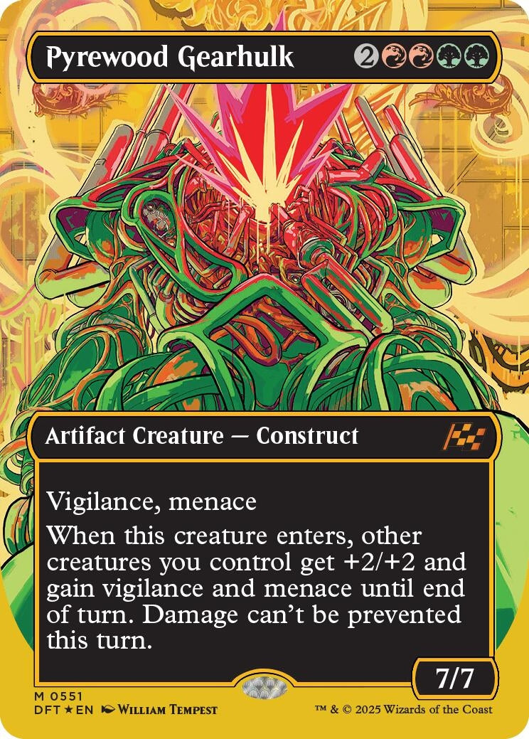 Image for Pyrewood Gearhulk (Borderless) (First-Place Foil) (551) [Aetherdrift] - Magic: The Gathering