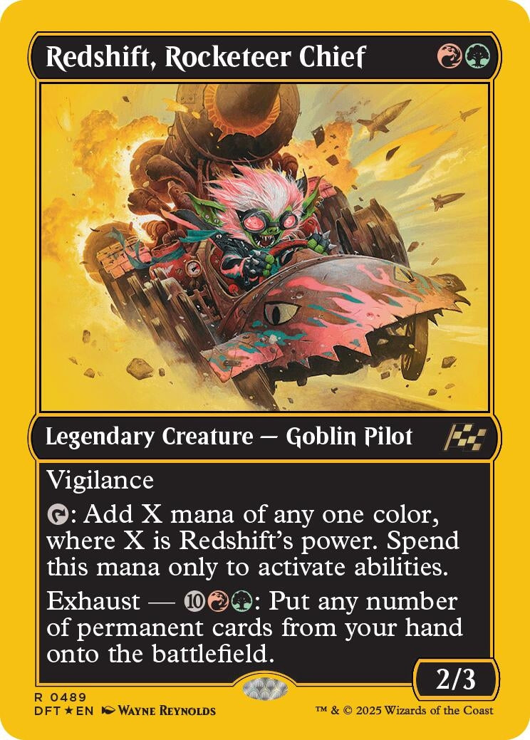 Image for Redshift, Rocketeer Chief (First-Place Foil) (489) [Aetherdrift] - Magic: The Gathering