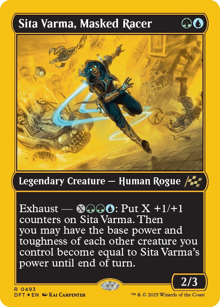 Image for Sita Varma, Masked Racer (First-Place Foil) (493) [Aetherdrift] - Magic: The Gathering