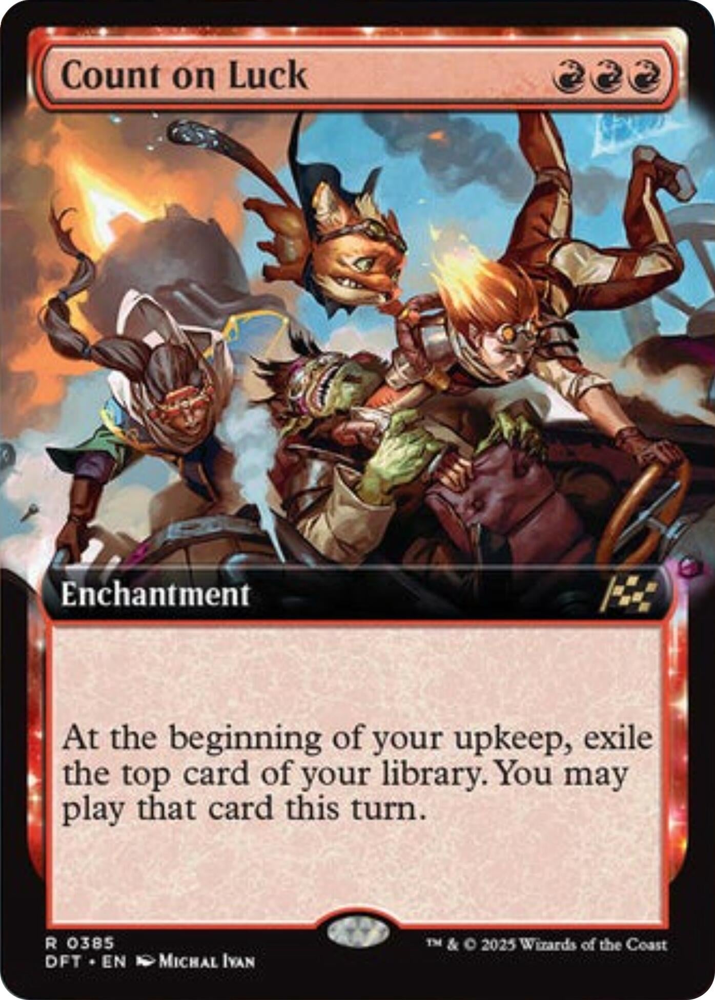 Image for Count on Luck (Extended Art) (385) [Aetherdrift] - Magic: The Gathering