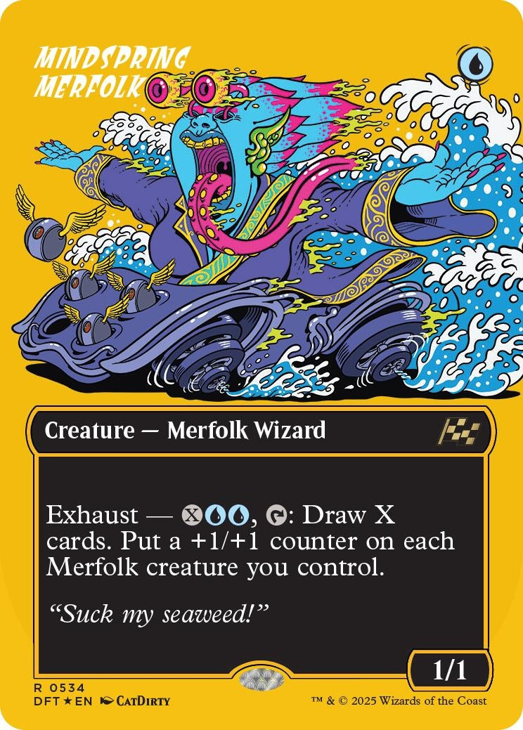Image for Mindspring Merfolk (Borderless) (First-Place Foil) (534) [Aetherdrift] - Magic: The Gathering
