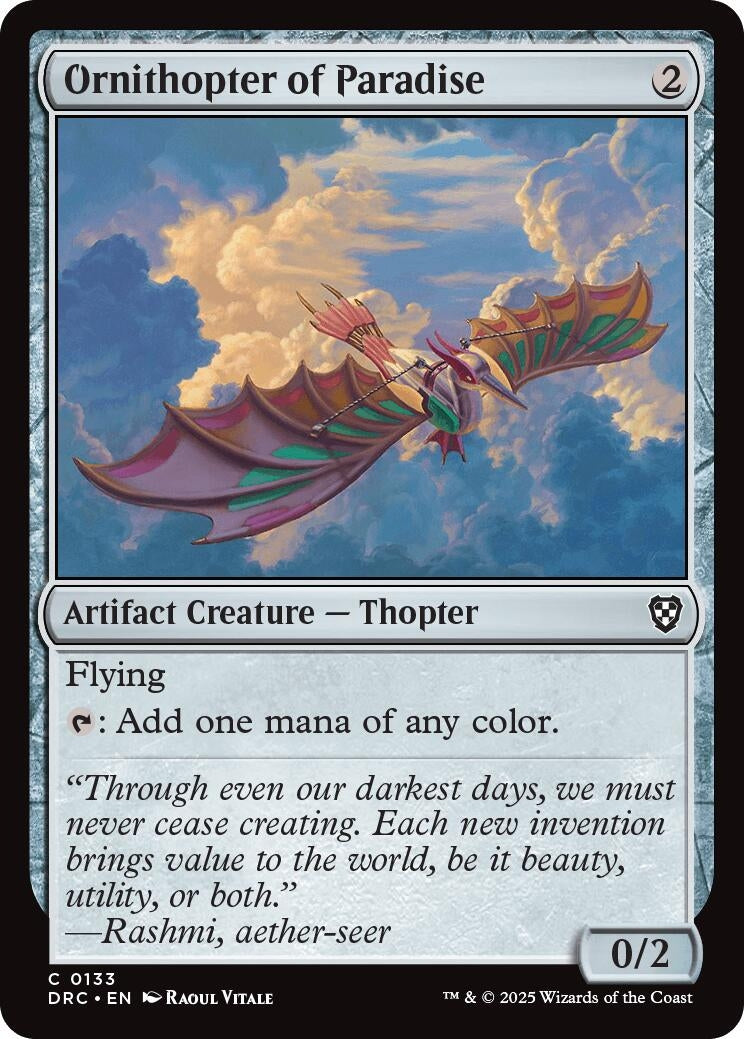 Image for Ornithopter of Paradise (133) [Aetherdrift] - Magic: The Gathering