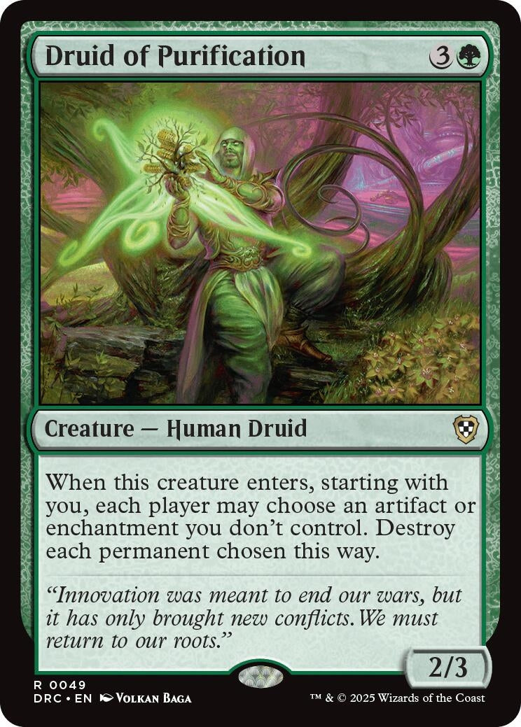 Image for Druid of Purification (49) [Aetherdrift] - Magic: The Gathering