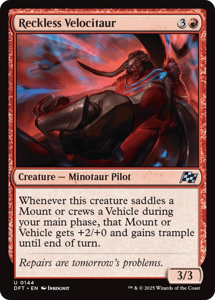 Image for Reckless Velocitaur (144) [Aetherdrift] - Magic: The Gathering