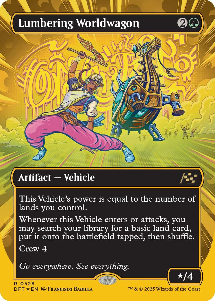Image for Lumbering Worldwagon (Borderless) (First-Place Foil) (528) [Aetherdrift] - Magic: The Gathering