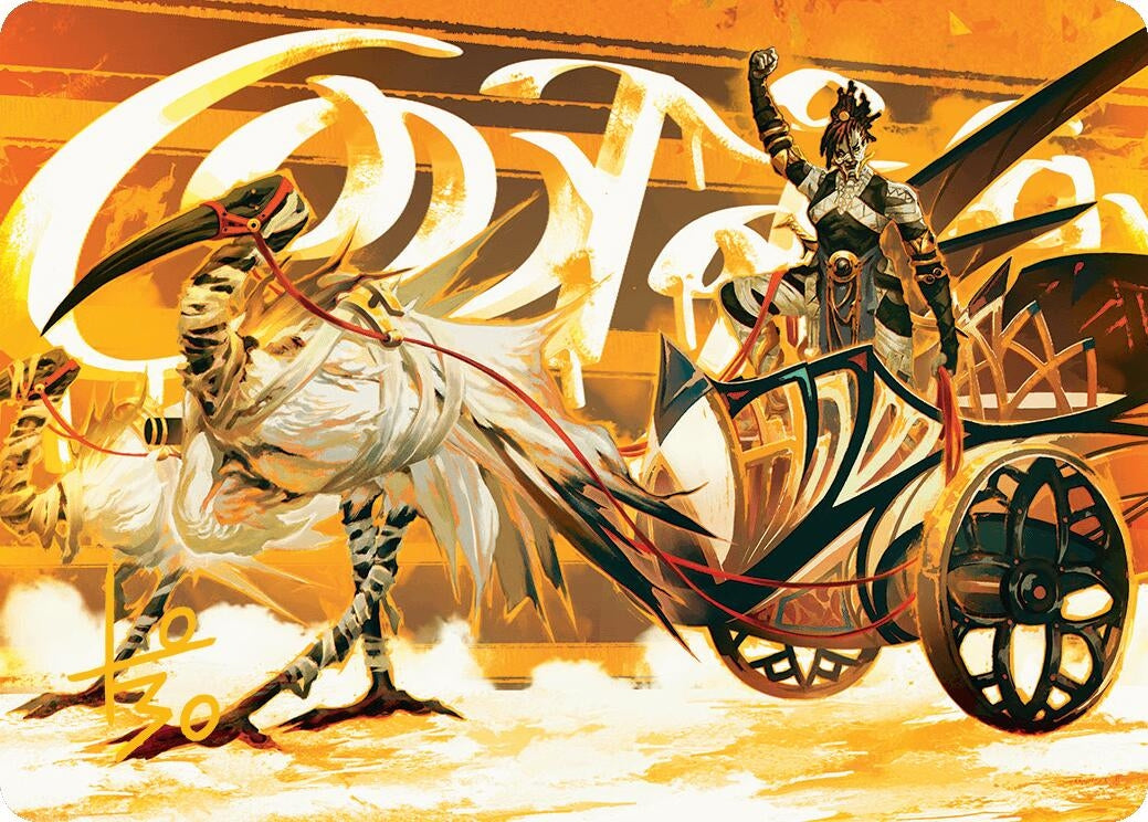 Image for Skyseer's Chariot Art Card (Gold-Stamped Signature) (35) [Aetherdrift] - Magic: The Gathering
