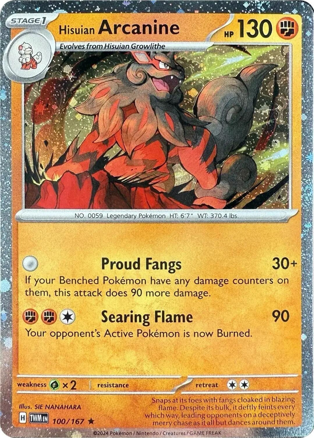 Image for Hisuian Arcanine - 100/167 (Cosmos Holo) (100/167) [Blister Exclusives] - Pokemon