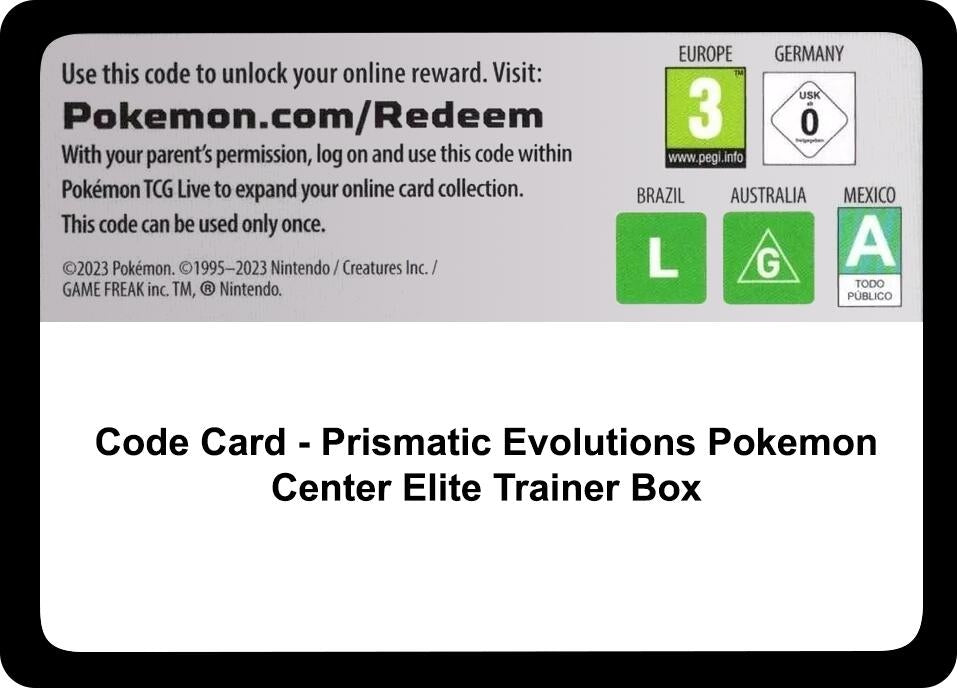 Image for Code Card - Prismatic Evolutions Pokemon Center Elite Trainer Box [SV: Prismatic Evolutions] - Pokemon