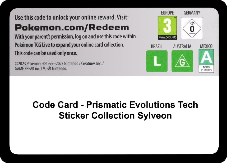Image for Code Card - Prismatic Evolutions Tech Sticker Collection [Sylveon] [Miscellaneous Cards & Products] - Pokemon