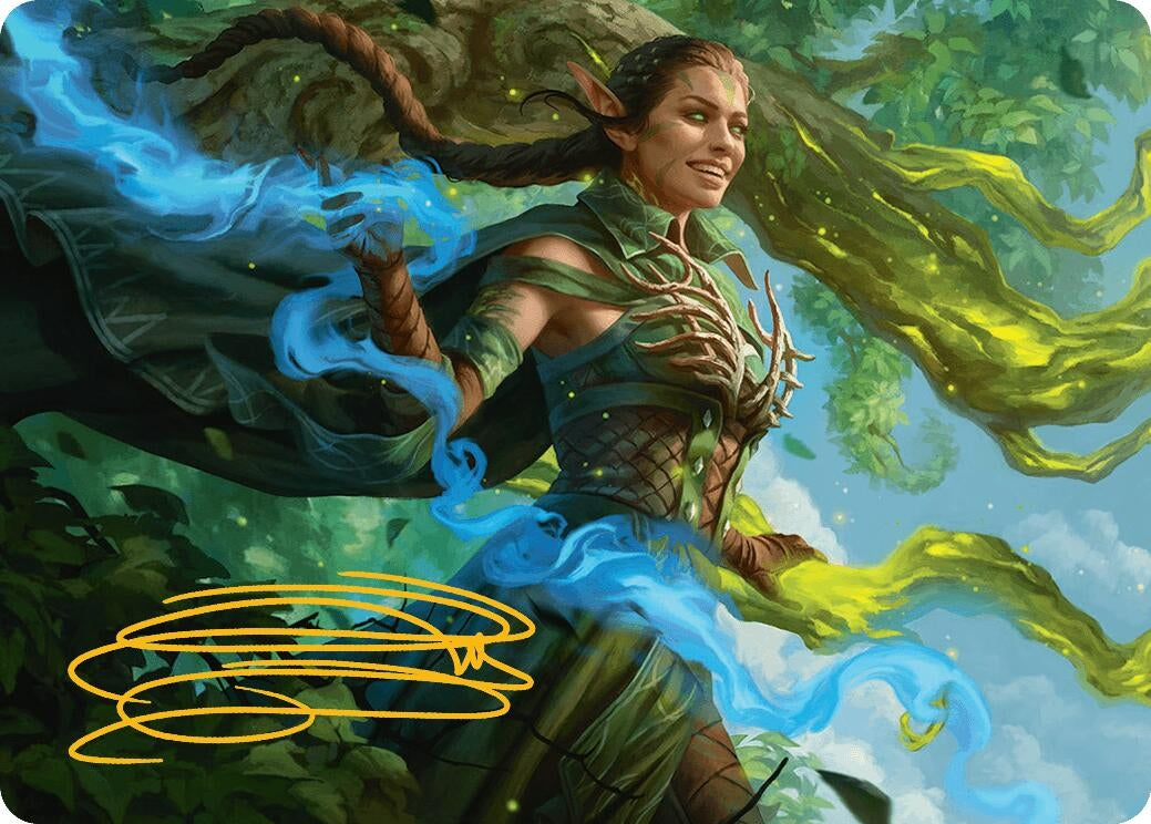 Image for Nissa, Worldsoul Speaker Art Card (Gold-Stamped Signature) (31) [Aetherdrift] - Magic: The Gathering