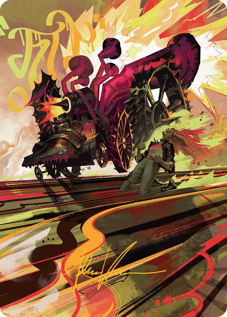 Image for Rocketeer Boostbuggy Art Card (Gold-Stamped Signature) (49) [Aetherdrift] - Magic: The Gathering