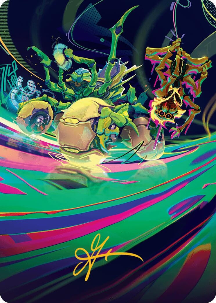 Image for Thundering Broodwagon Art Card (Gold-Stamped Signature) (48) [Aetherdrift] - Magic: The Gathering