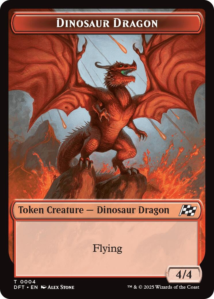 Image for Dinosaur Dragon // Treasure Double-Sided Token (4 // 11) [Aetherdrift] - Magic: The Gathering