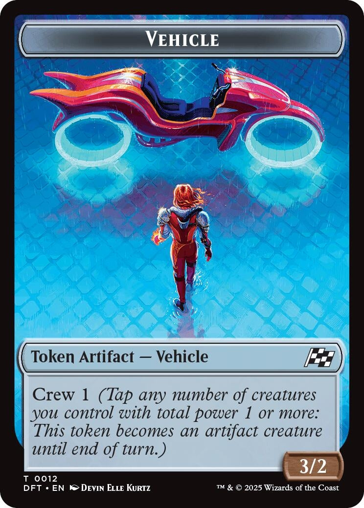 Image for Vehicle // Pilot Double-Sided Token (12 // 1) [Aetherdrift] - Magic: The Gathering