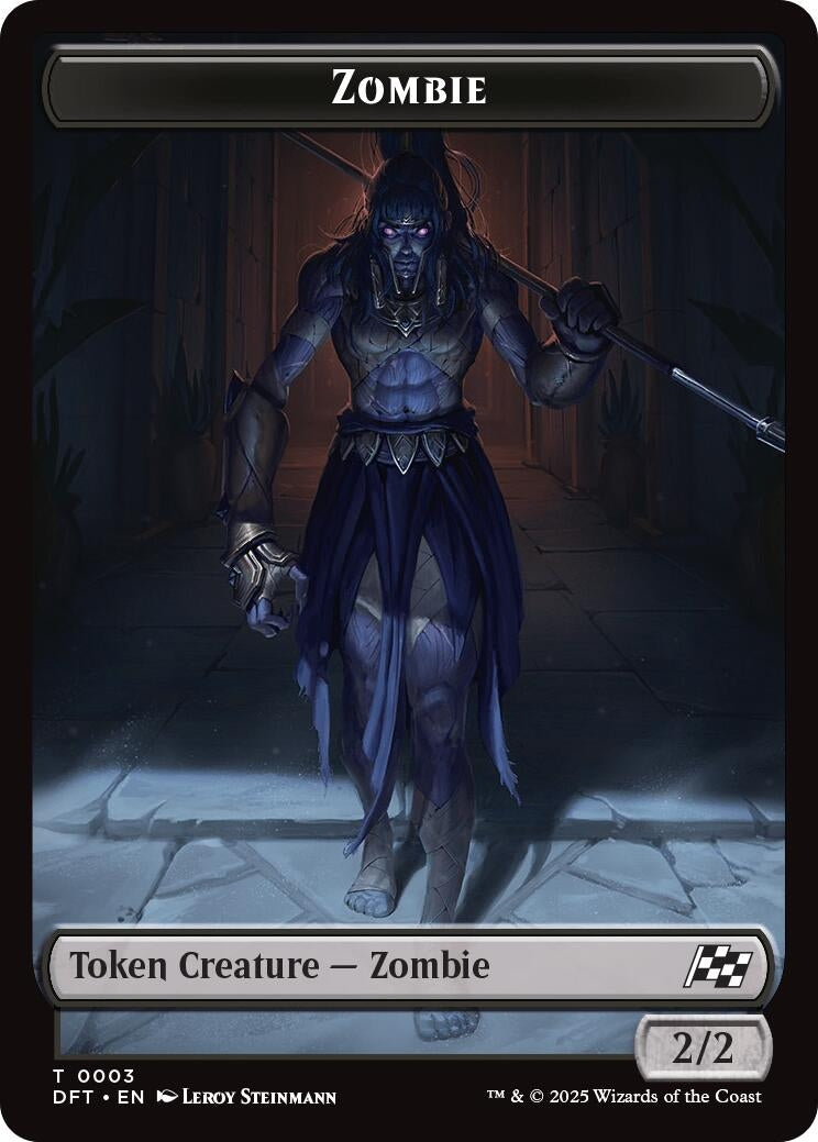 Image for Zombie (0003) // Pilot Double-Sided Token (3 // 1) [Aetherdrift] - Magic: The Gathering