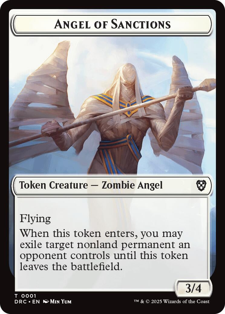 Image for Angel of Sanctions // Zombie (0003) Double-Sided Token (1 // 3) [Aetherdrift] - Magic: The Gathering