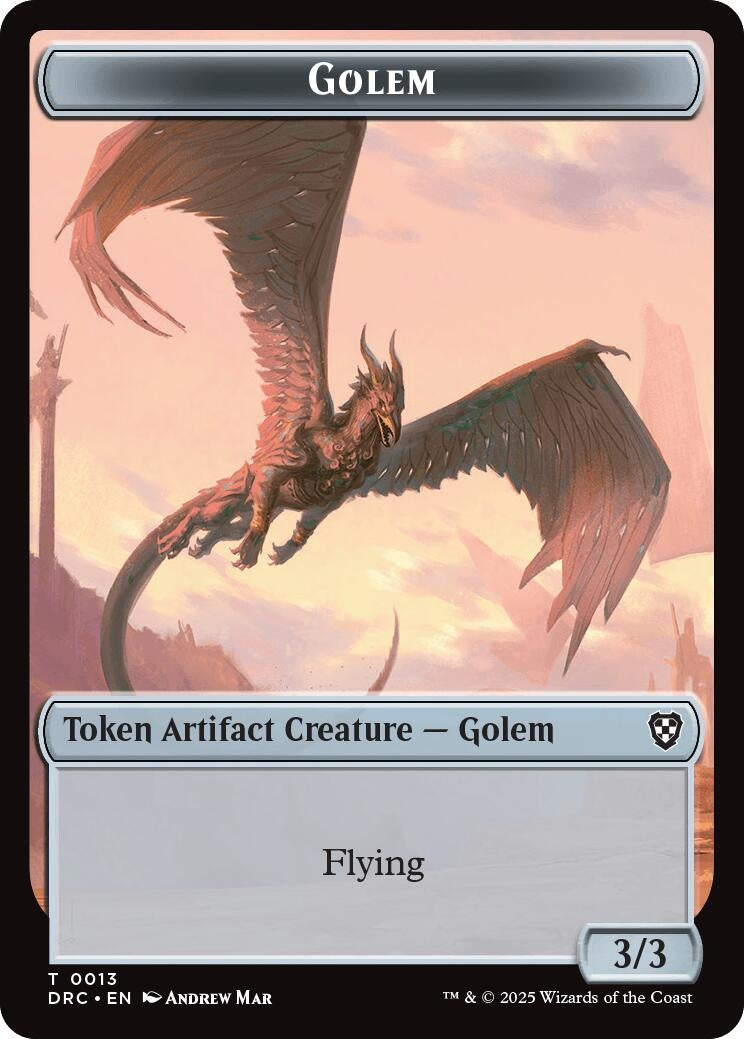 Image for Golem (0013) // Nalaar Aetherjet Double-Sided Token (13 // 16) [Aetherdrift] - Magic: The Gathering