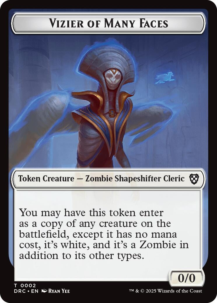Image for Vizier of Many Faces // Zombie (0003) Double-Sided Token (2 // 3) [Aetherdrift] - Magic: The Gathering