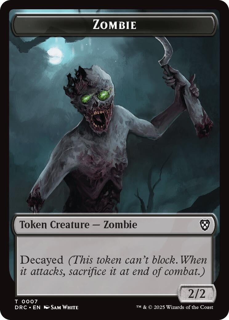 Image for Zombie (0007) // Zombie (0003) Double-Sided Token (7 // 3) [Aetherdrift] - Magic: The Gathering