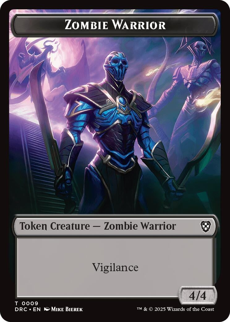 Image for Zombie Warrior // Zombie (0003) Double-Sided Token (9 // 3) [Aetherdrift] - Magic: The Gathering