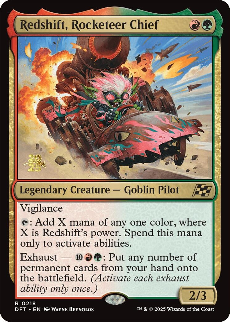 Image for Redshift, Rocketeer Chief (218) [Prerelease Cards] - Magic: The Gathering
