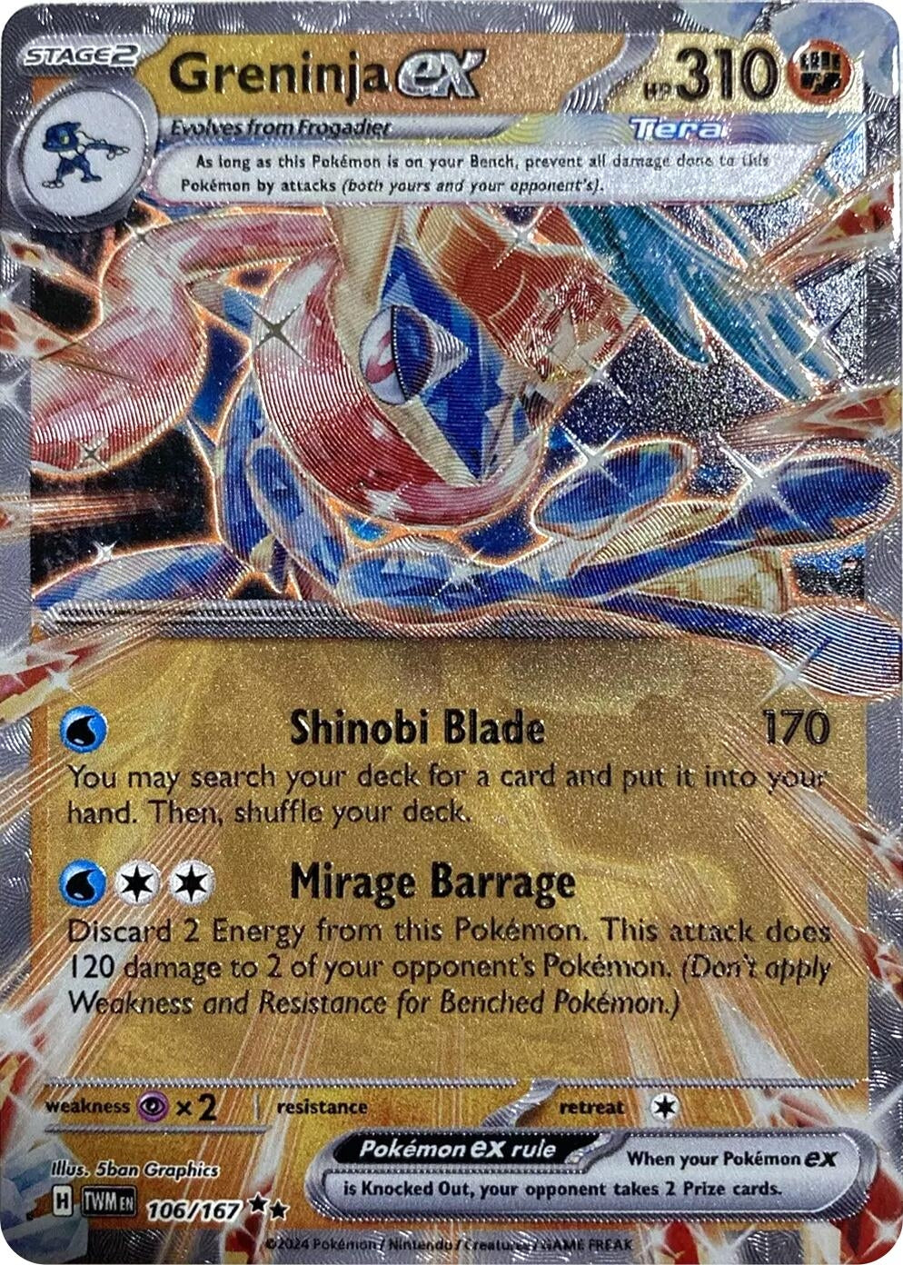 Image for Greninja ex (GameStop Metal Card) (106/167) [Miscellaneous Cards & Products] - Pokemon