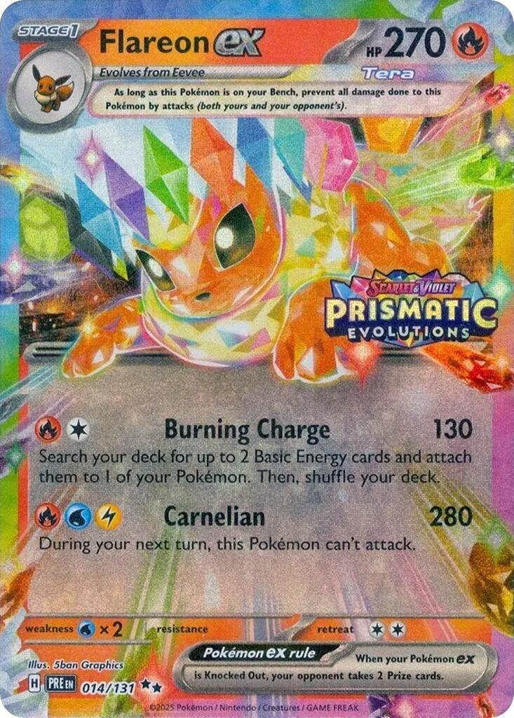 Image for Flareon ex - 014/131 (Prismatic Evolutions Stamp) (014/131) [Miscellaneous Cards & Products] - Pokemon