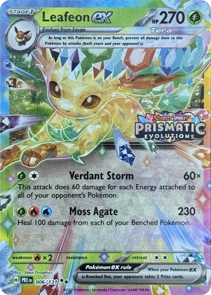 Image for Leafeon ex - 006/131 (Prismatic Evolutions Stamp) (006/131) [Miscellaneous Cards & Products] - Pokemon