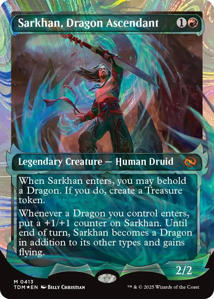 Image for Sarkhan, Dragon Ascendant (0413) (Showcase) (Halo Foil) (413) [Tarkir: Dragonstorm] - Magic: The Gathering