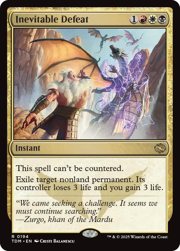 Image for Inevitable Defeat (194) [Tarkir: Dragonstorm] - Magic: The Gathering