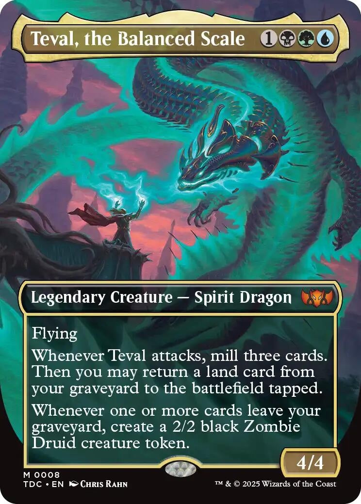 Image for Teval, the Balanced Scale (Borderless) (8) [Tarkir: Dragonstorm] - Magic: The Gathering