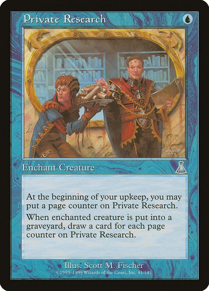 Image for Private Research (41) [Urza's Destiny] - Magic: The Gathering