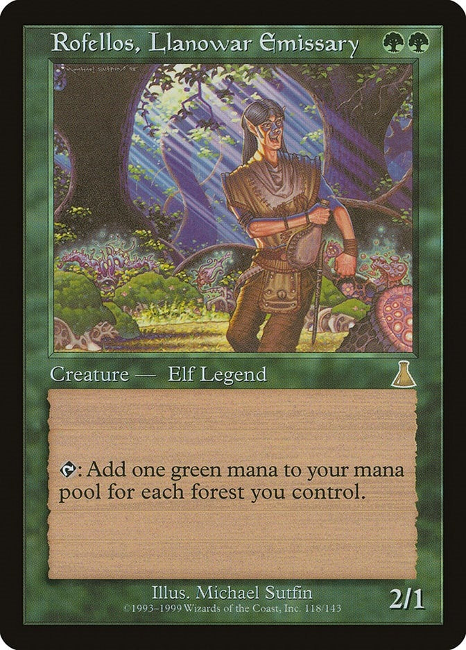 Image for Rofellos, Llanowar Emissary (118) [Urza's Destiny] - Magic: The Gathering