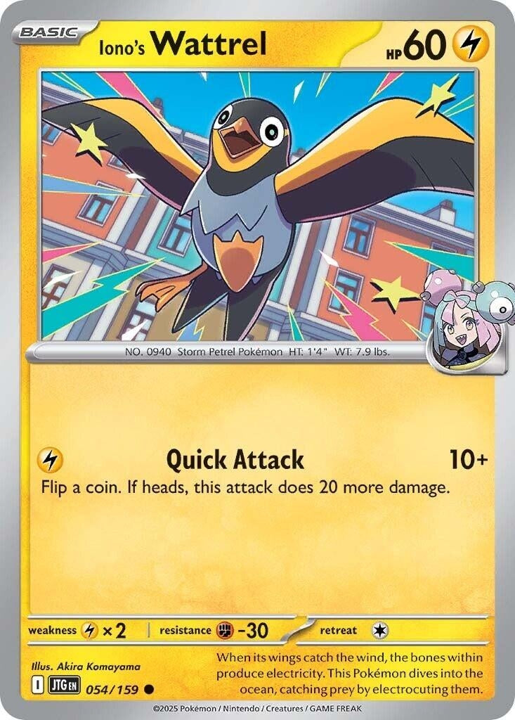 Image for Iono's Wattrel (054/159) [SV09: Journey Together] - Pokemon