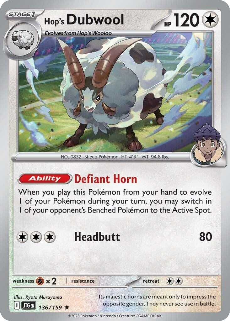 Image for Hop's Dubwool (136/159) [SV09: Journey Together] - Pokemon